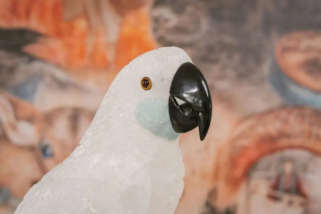 3 Ft Clear Quartz Crystal Parrot On Amethyst Cathedral - Image 15