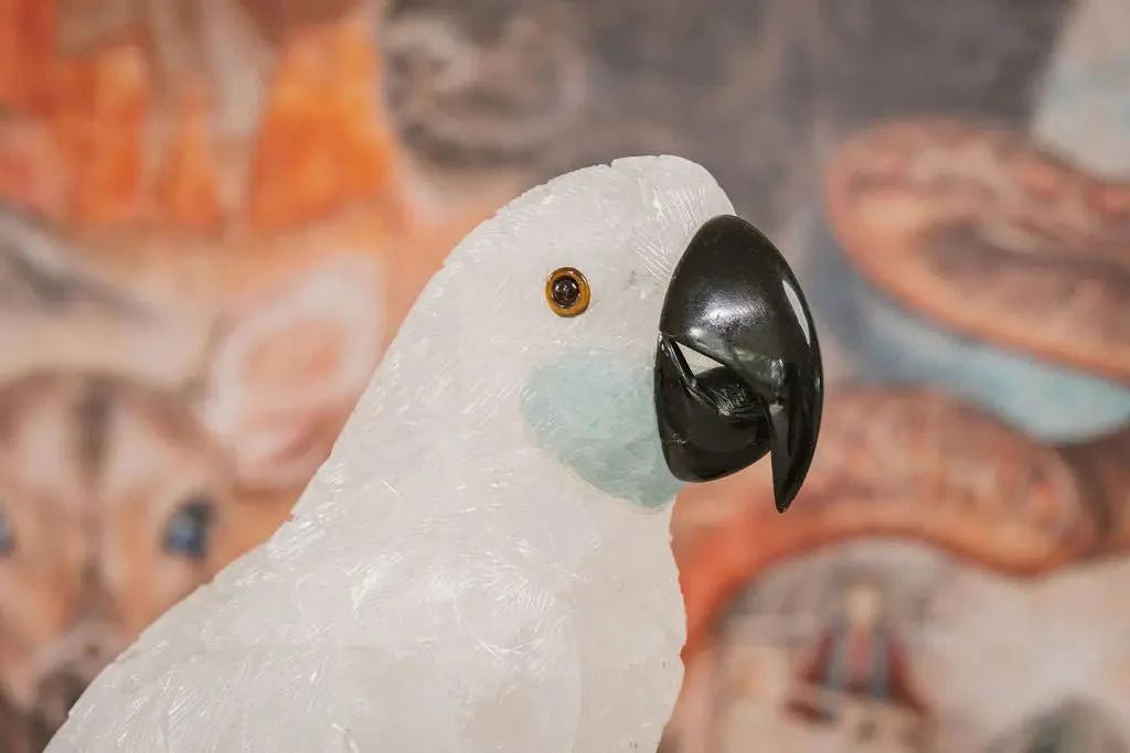 3 Ft Clear Quartz Crystal Parrot On Amethyst Cathedral - Image 18