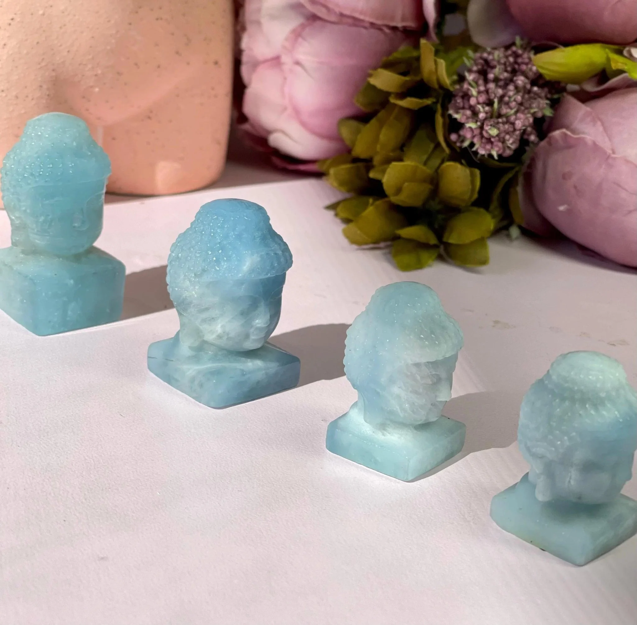 Pure Aquamarine Buddha Heads - Image 4