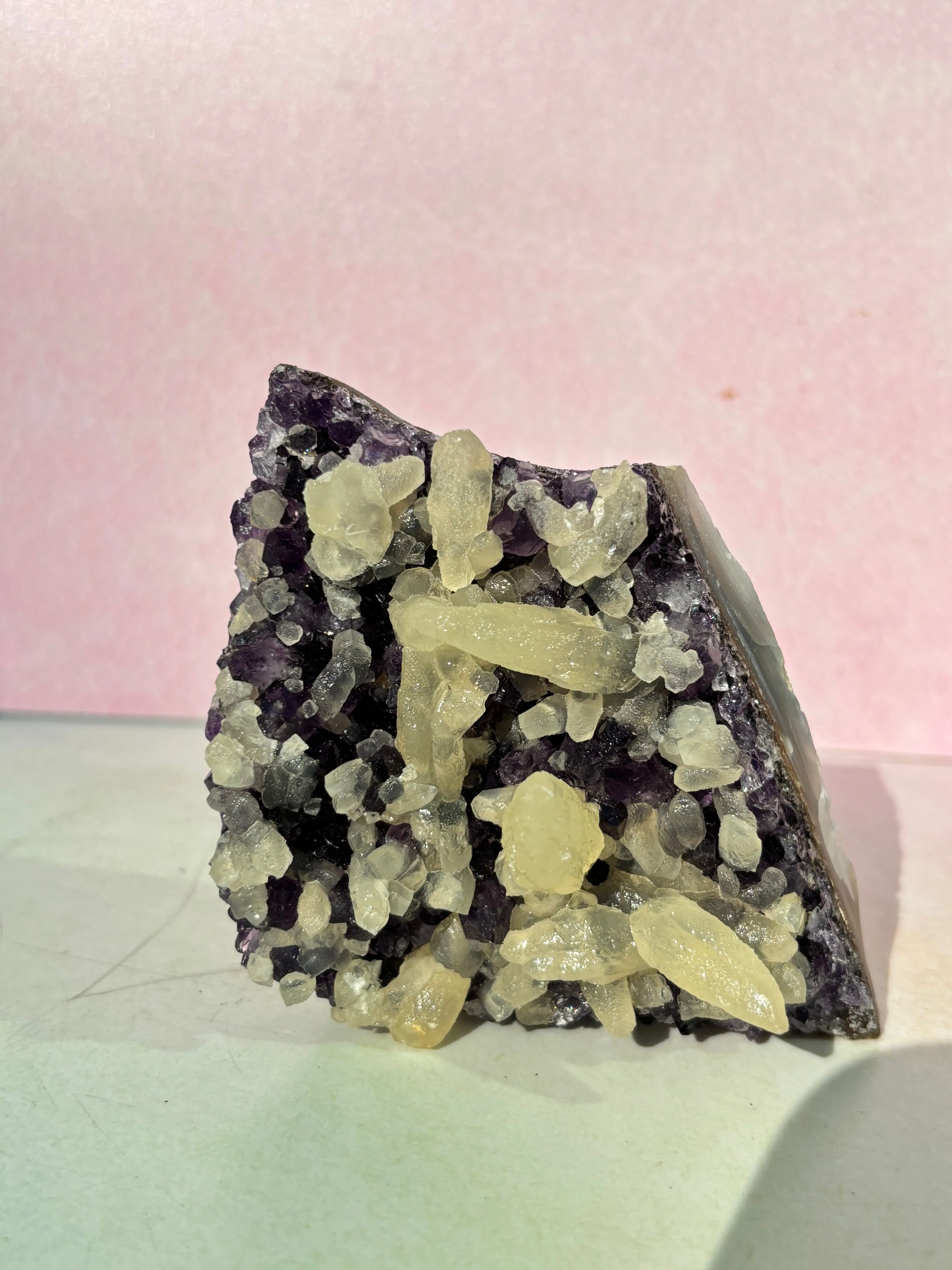 Dreamscape Amethyst Cluster with Calcite Formations - Image 5