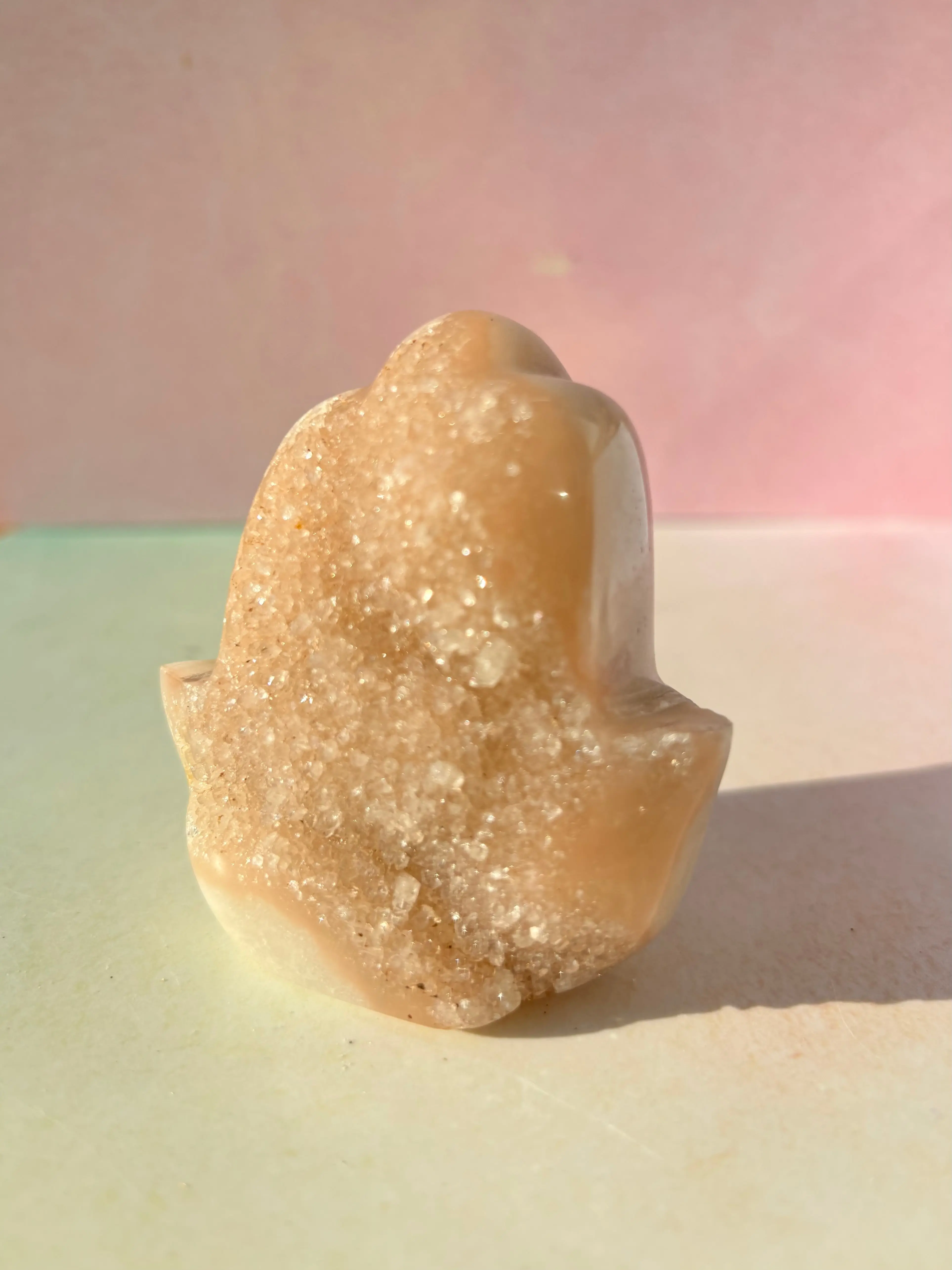 Honey Glow Druzy Amethyst Hamsa Hand - Image 3