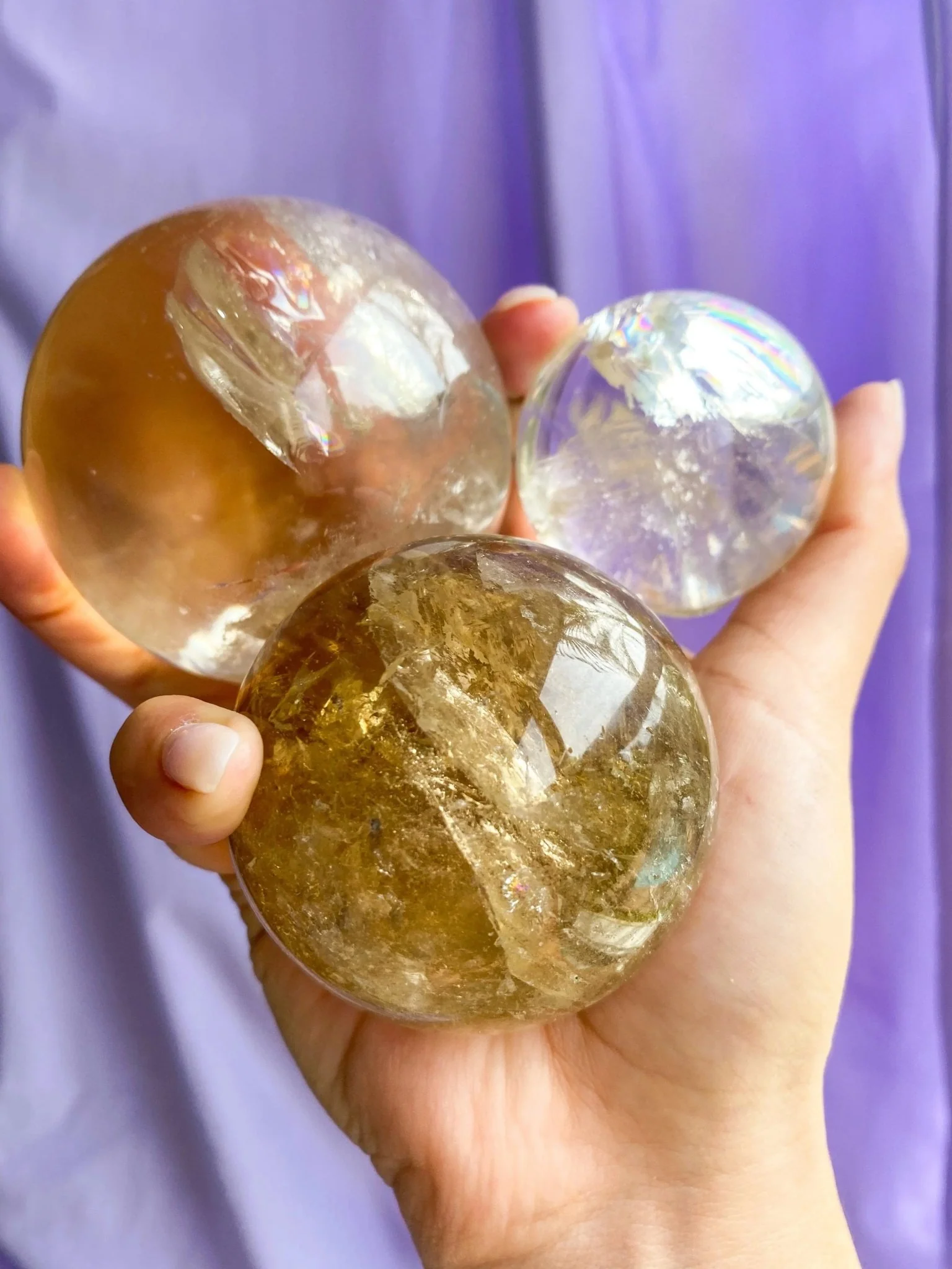 High Quality Champagne Citrine Spheres For Abundance - Image 5