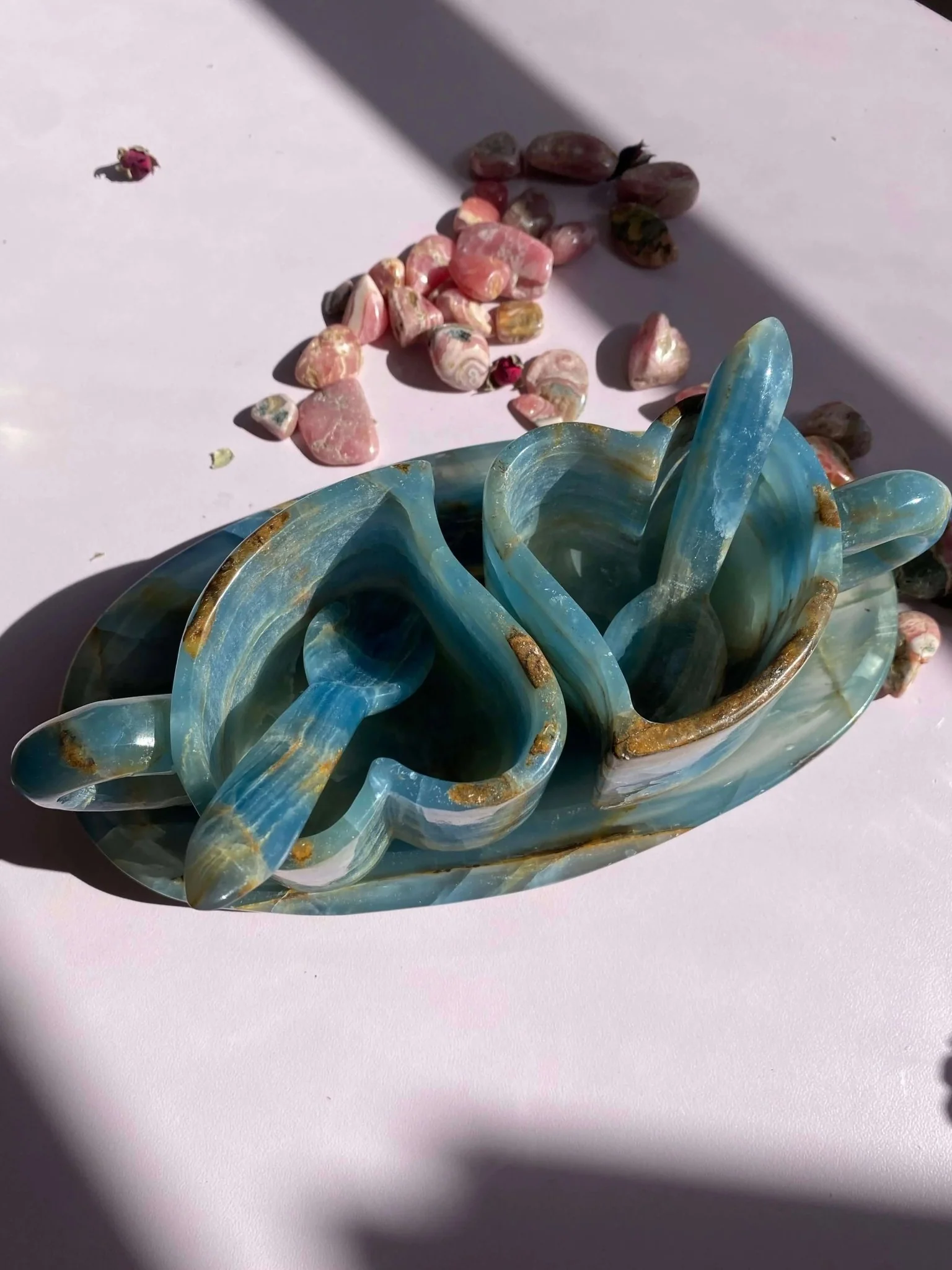 Lemurian Calcite (Blue Onyx) Tea Cups Set - Image 11
