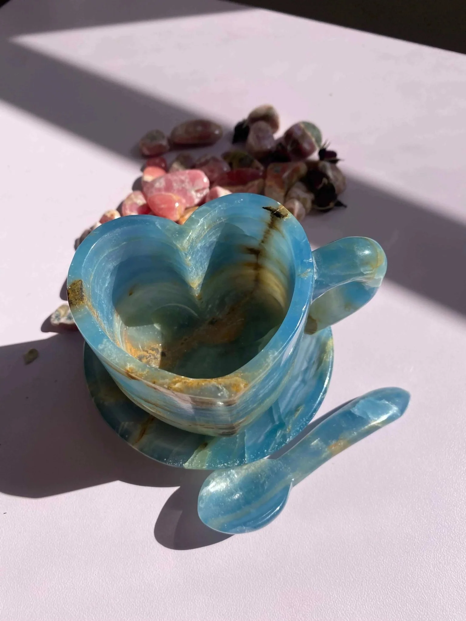 Lemurian Calcite (Blue Onyx) Tea Cups Set - Image 12