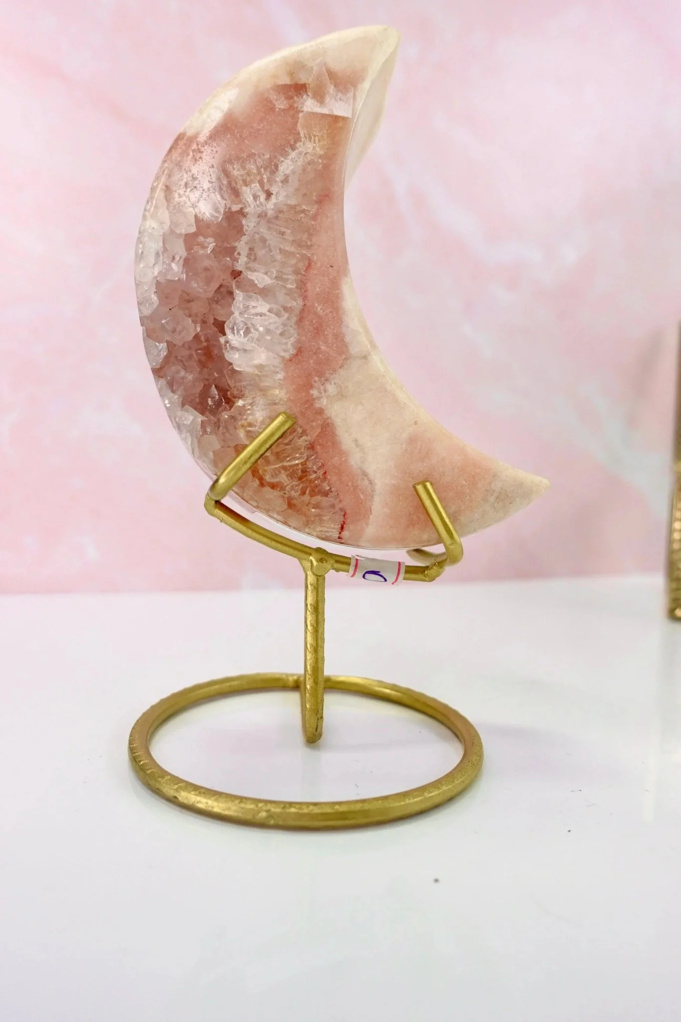 Pink Amethyst Moons With Gold Base - Image 4