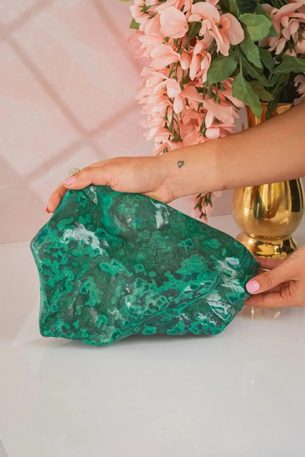 Rare Natural Green Malachite with Blue Chrysocolla Freeform from Congo 9.8 lbs - Image 4