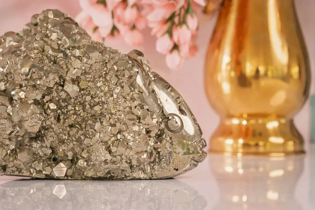4.6 lb Drusy Pyrite Crystal Carving - Image 5