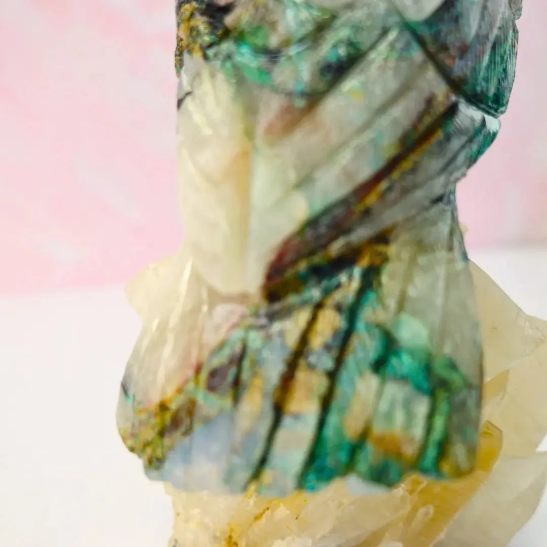 Quantum Quattro Crystal Owl Figurine on Clear Quartz Base - Image 5